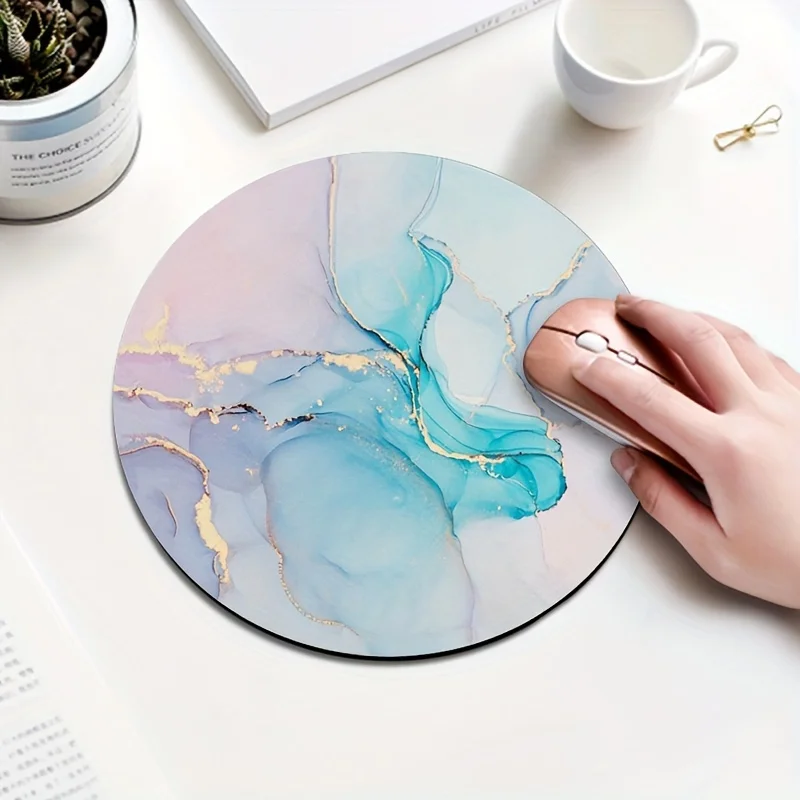 Round Mouse Pad Non-slip Rubber Base Small Mouse Pads for Office Home