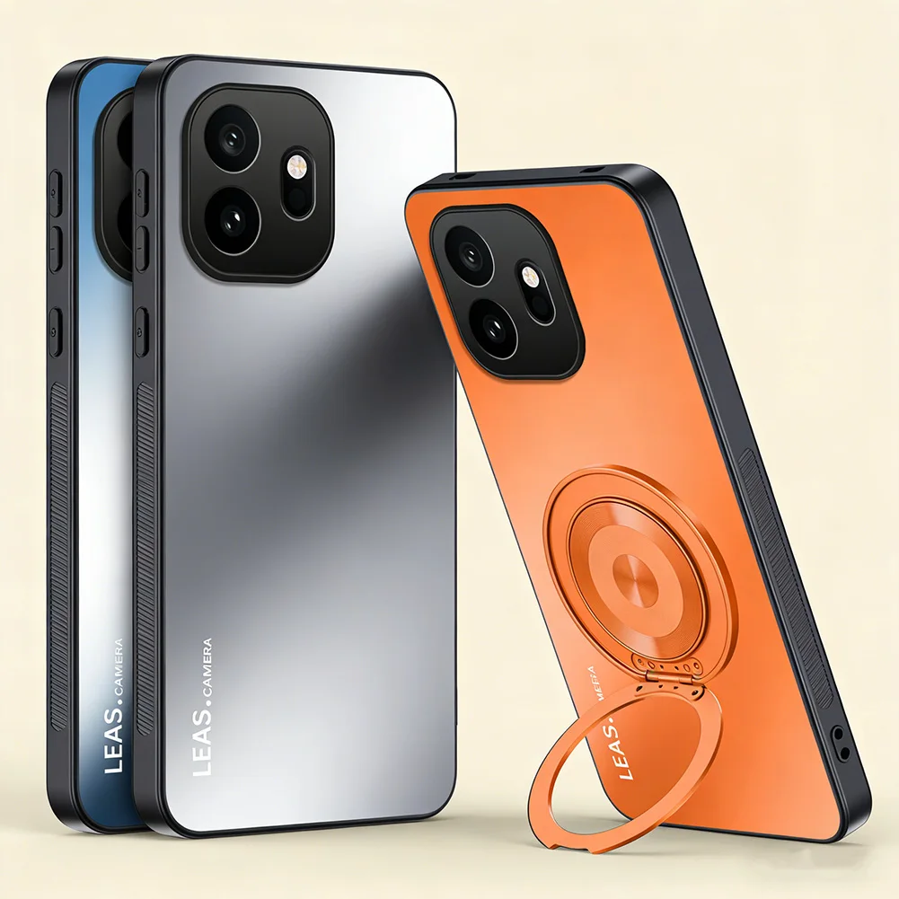 AG Matte Back Panel Metal Magnetic Holder Case - Sleek and Secure Design