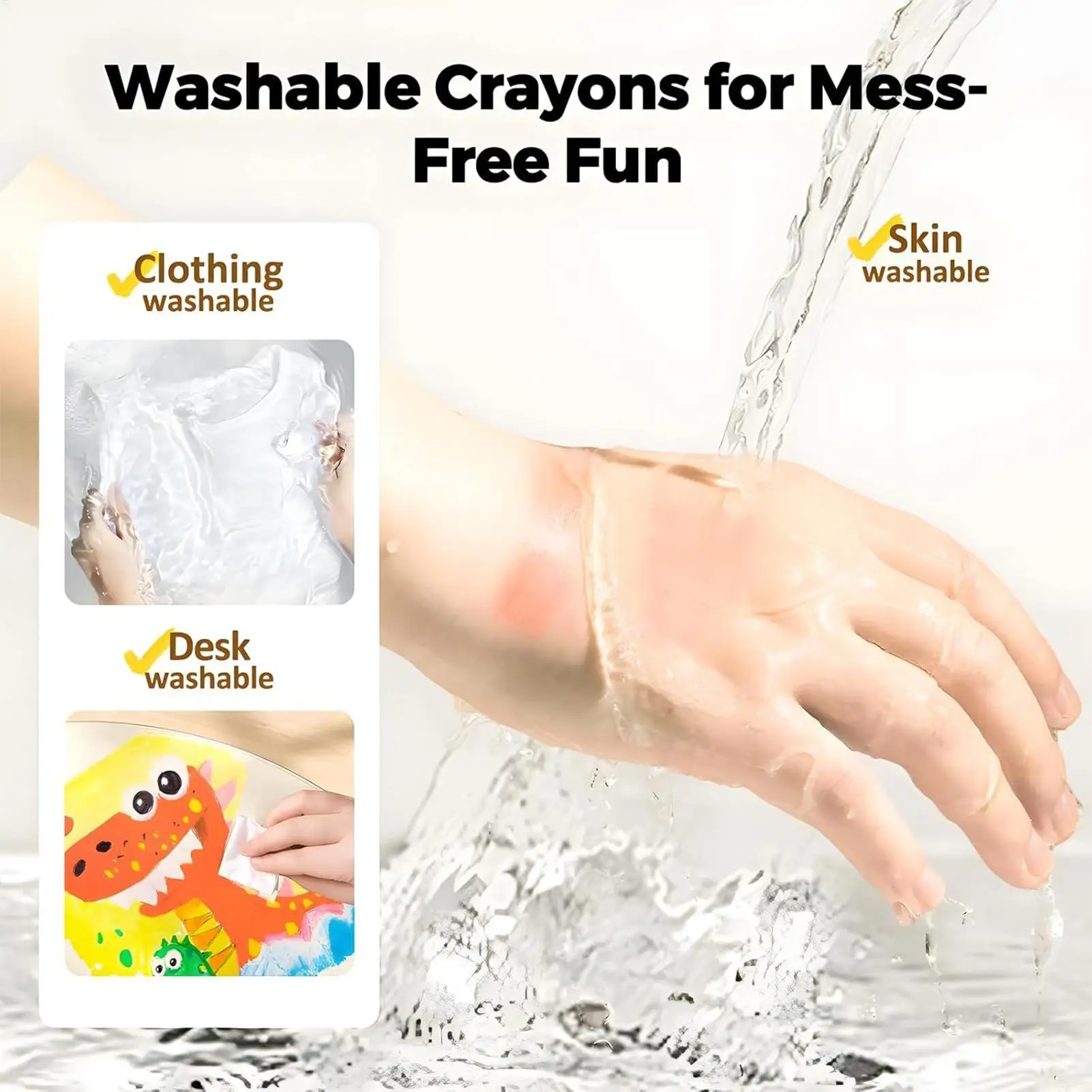Twistable Washable Crayons 12/24/36/48 Colors Quick Drying Non Toxic Art Supplies for Kids Home School Arts Crafts Birthday Gift - 6