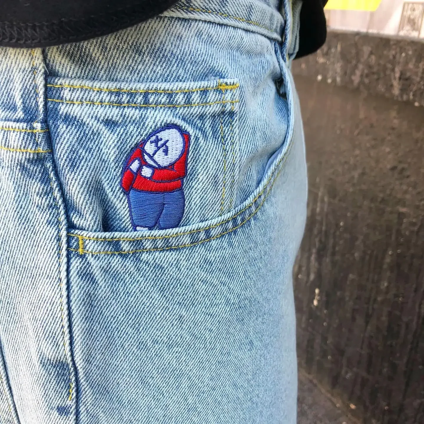 

Hip Hop Cartoon Graphic Embroidery Big Boy Jeans Y2K Pants Retro Blue Baggy Jeans Mens Womens Fashion Wide Trousers