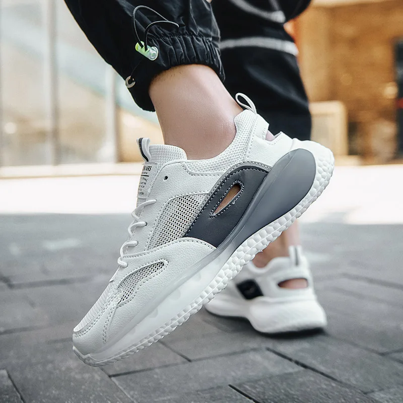 

Fujeak Lightweight Running Shoes Men's Sneakers Comfortable Large Size Breathable Running Shoes Anti-slip Sports Casual Shoes