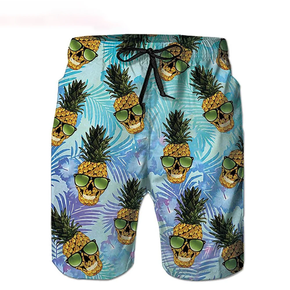 Funny Pineapple Mens Swimwear Beach Shorts Surf Board Shorts Sportwear Pant Boy Short Swimsuit Kids Summer Briefs Swimming Trunk 2