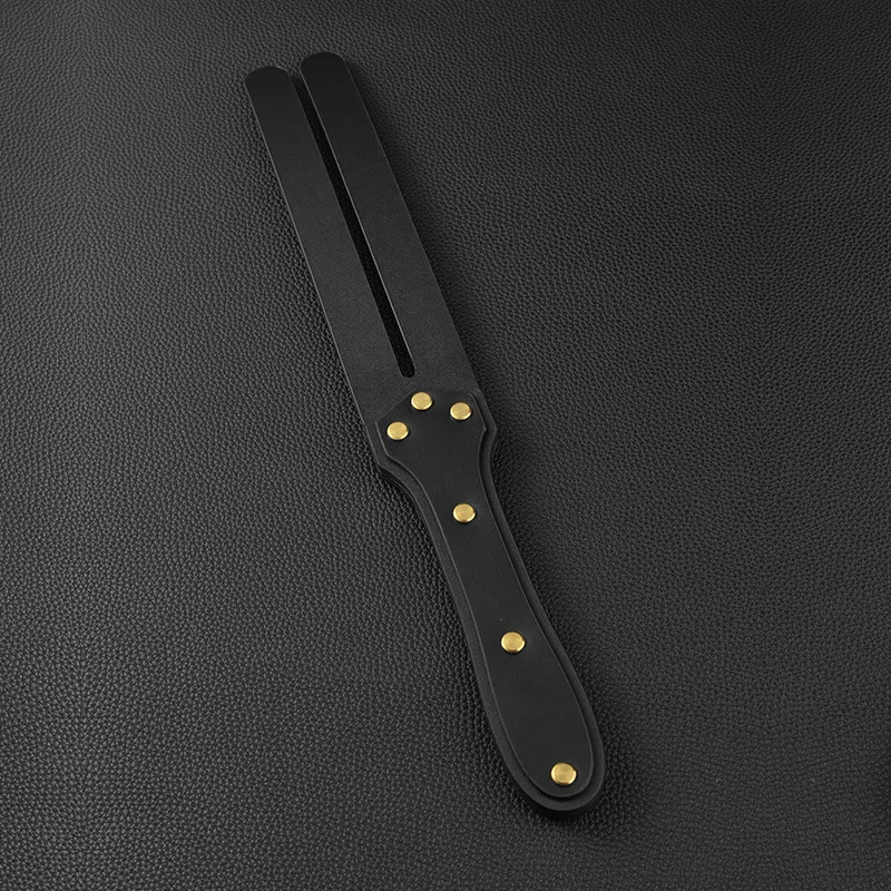 37.5CM Two layers Genuine Leather Horse Whip,Rivet Reinforcement Handle Riding Crop Party Flogger Horse Riding 4