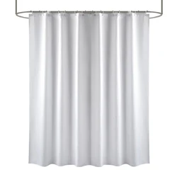 Heavy Duty Waterproof Fabric Shower Curtain - Long Stall Size, Multiple Color Options - 180×200cm (White)