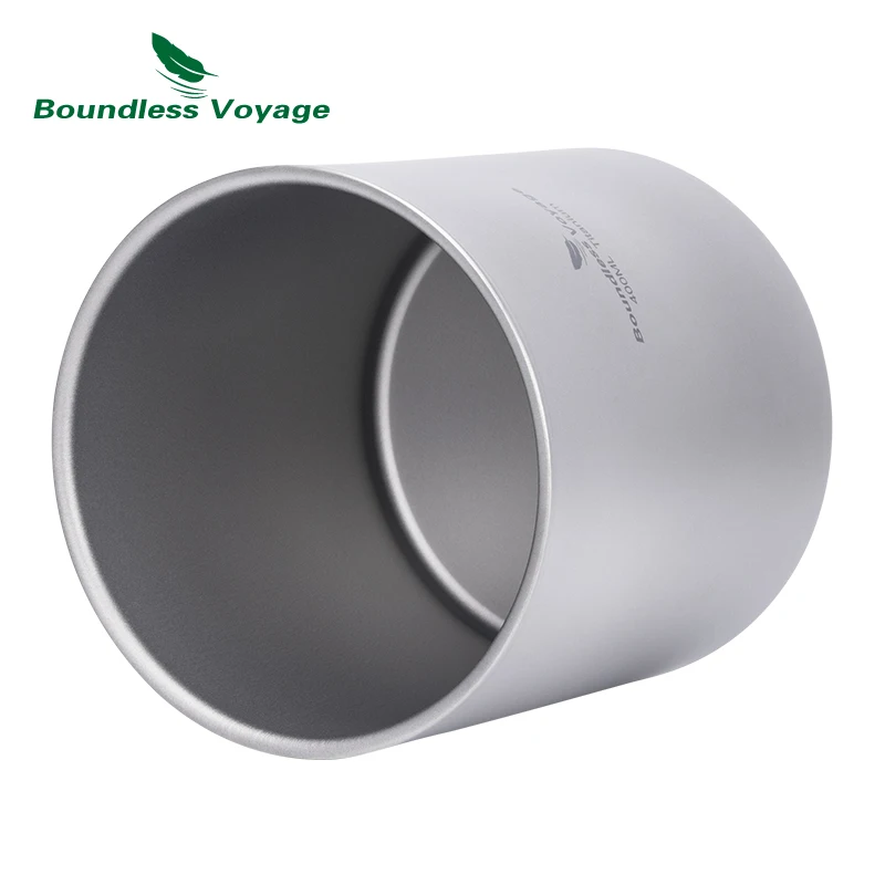 Boundless Voyage Titanium Double Walled Cups with Lid Stackable Metal Tea Coffee Drinking Mug Outdoor Portable Drinkware 5