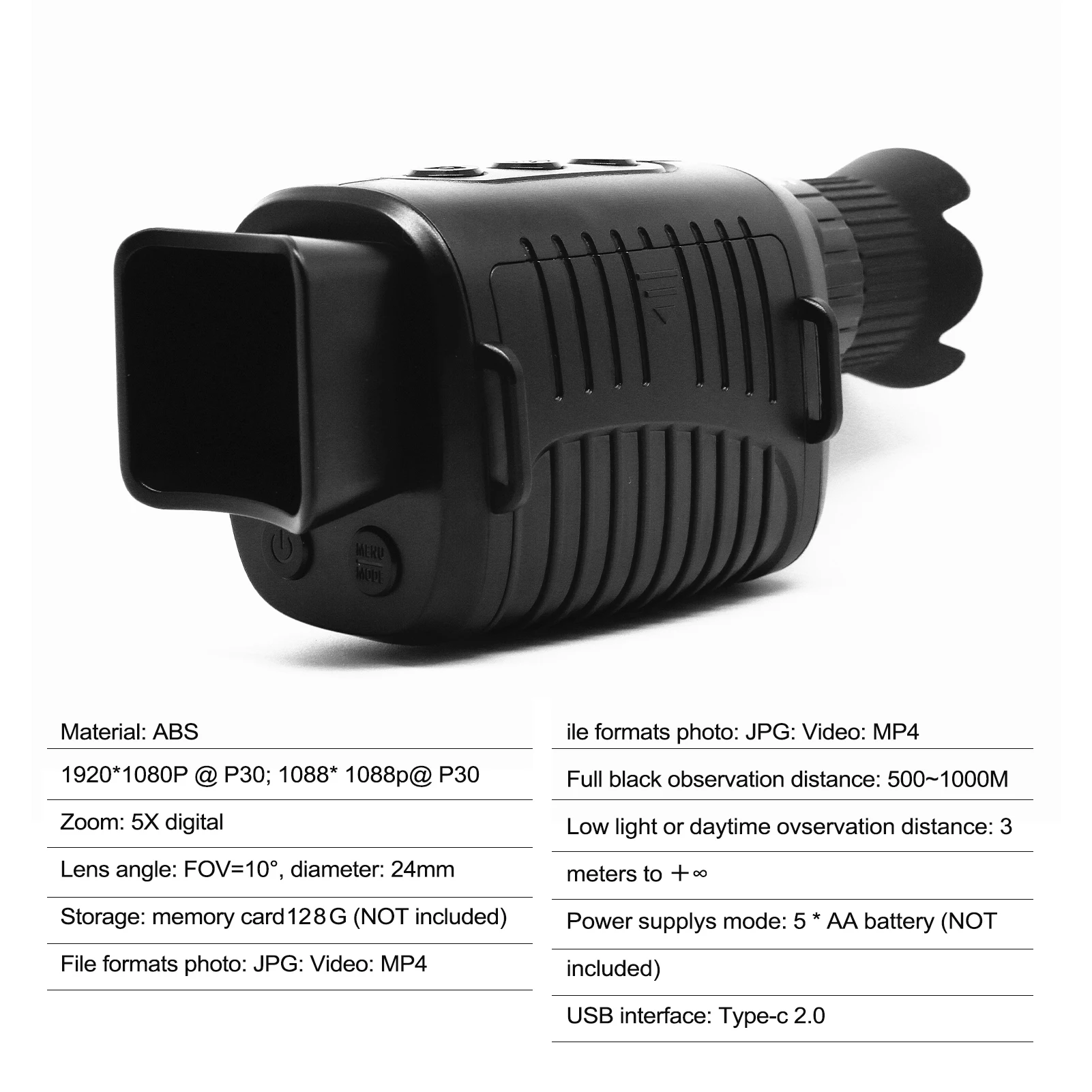 Hot R7 1080P HD Monocular Night Vision Device 5X Digital Light Zoom Day Night Dual Use Darkness 300m Hunting Telescope Outdoor 5