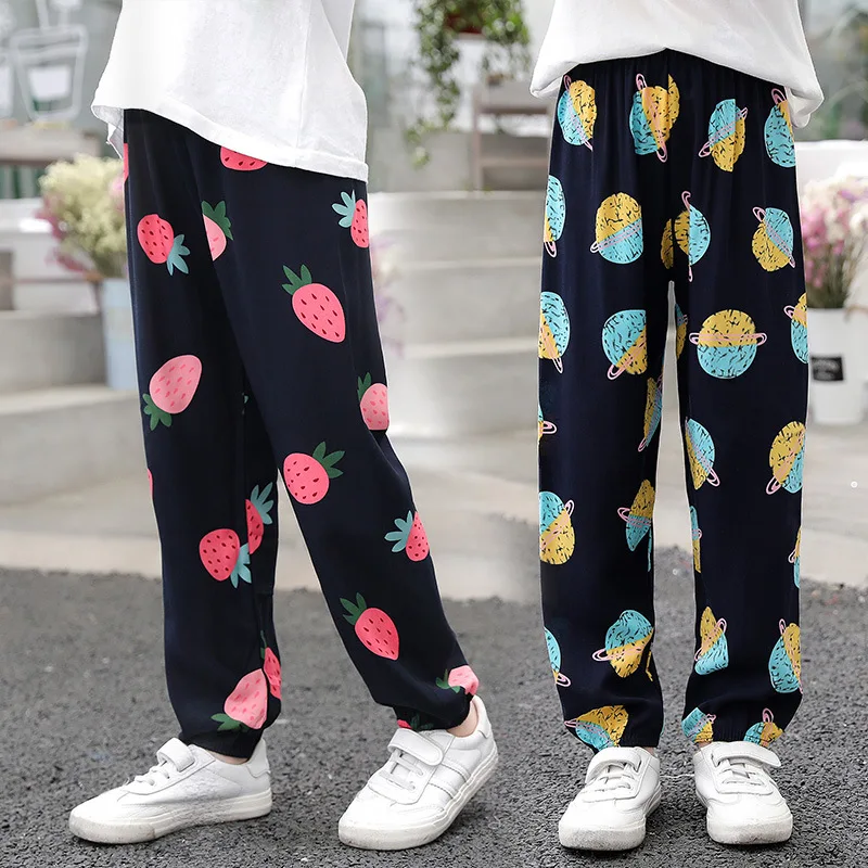 Kids Girls Boys Mosquito-proof Pants Summer Lantern Pants Colorful Harlan Trousers Size 2-10 Year Children Clothing Summer