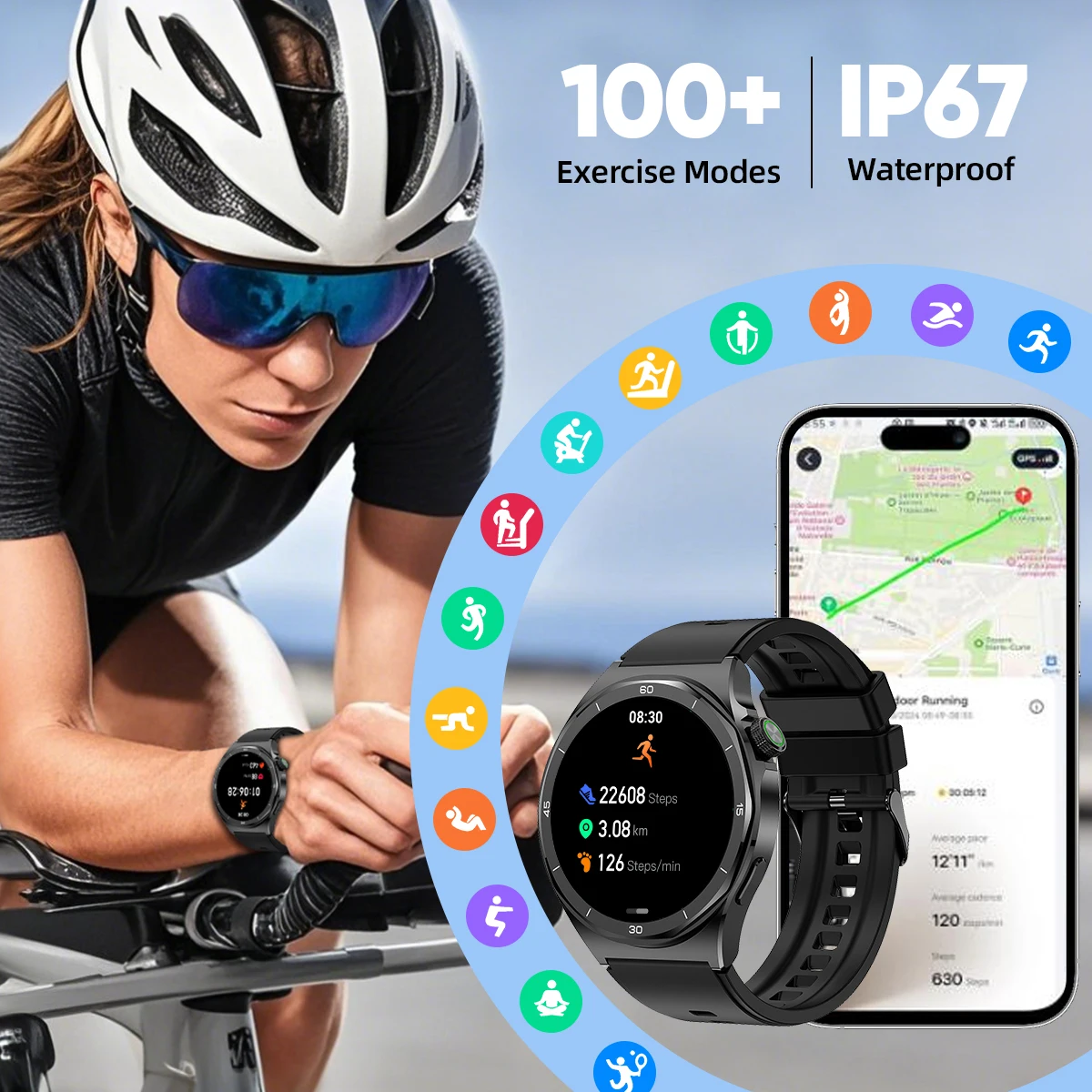 LIGE New Smart Watch 400mAh Battery Waterproof Sports Men 1.49" HD Bluetooth Call Health Monitor Smartwatch For Android iOS 2025