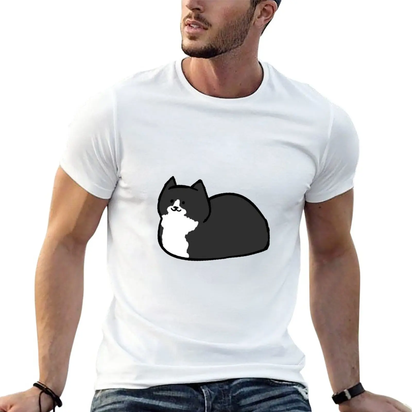 

New Tuxedo Cat Loaf T-Shirt blank t shirts oversized t shirt black t-shirts for men