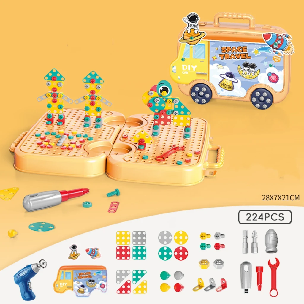 Children Screw Assembly and disassembly assembly kit electric drill baby hands benefit intelligence toys 6