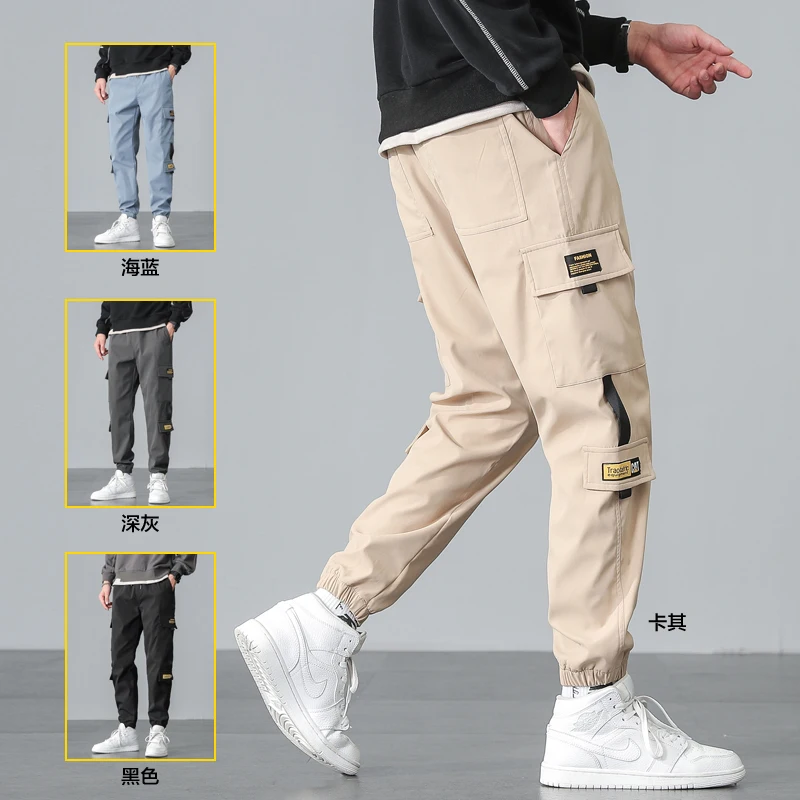 Men Cargo Pants Fashion 2024 New Trousers Streetwear Hip Hop Solid Casual Pockets Track Pants Streetwear Men Mens Pants