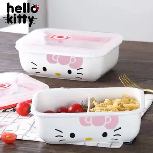 Kawaii Premium LEAD-FREE Glass Lunch Box Meal Prep Food Storage Box  Airtight Container Bakeware kitty Cat /melody/twin Stars 