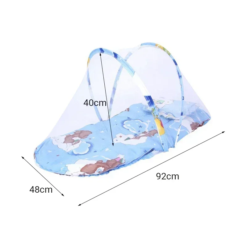 Portable Baby Baby Bed Foldable Mosquito Net Crib Netting Polyester with Pillow and Cotton Padding - Easy Installation Netting