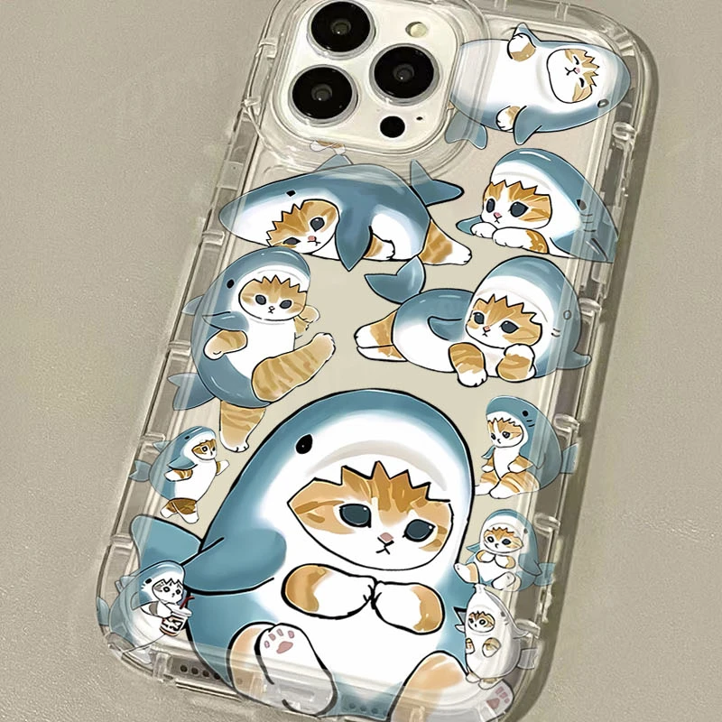 Adorable Cartoon Mofusand Cat Clear Phone Case Cover