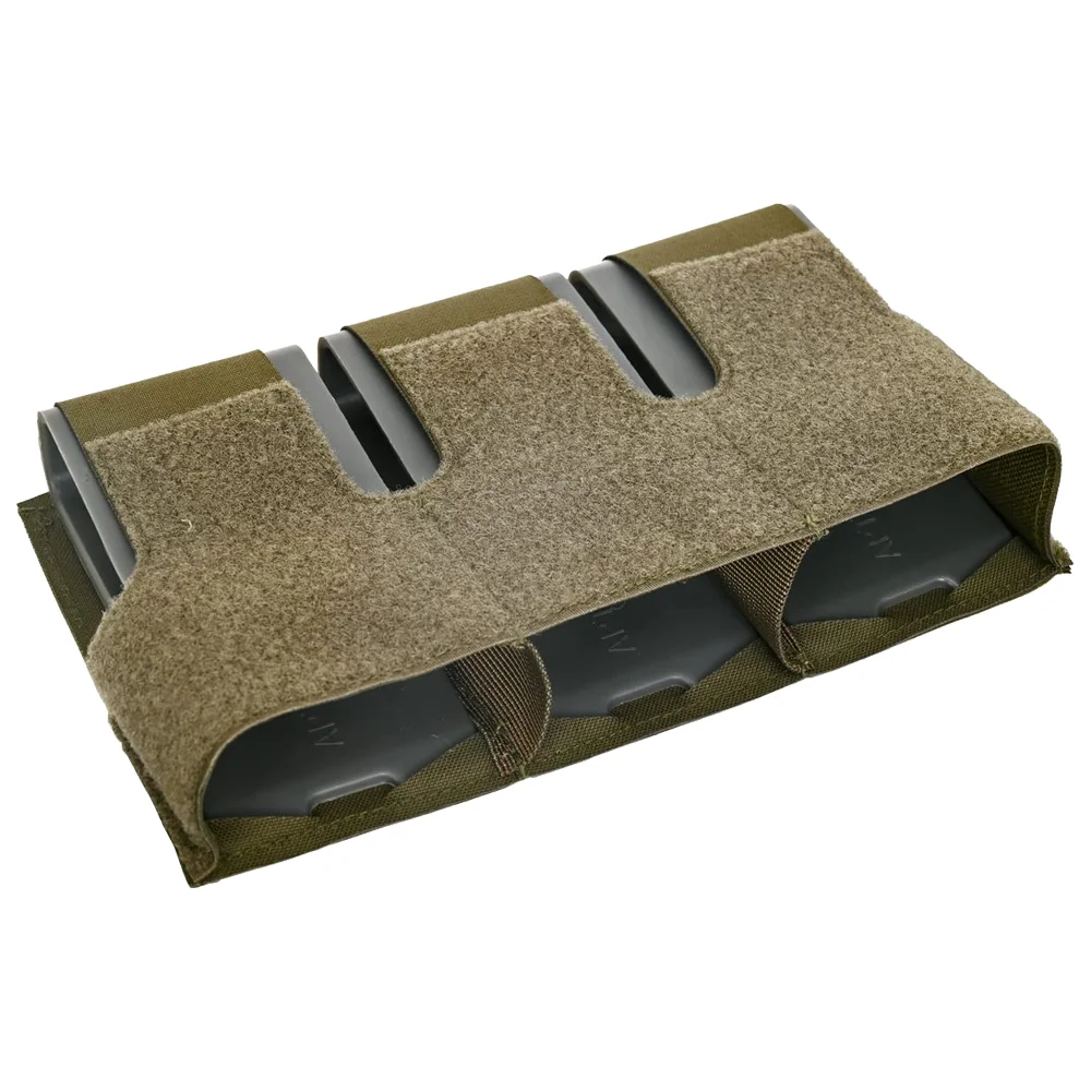 Magazine Pouch KTS Triple 556 Magazine Pouch Built-In Clips Fast Retrieving M14 M16 AR15 MAG Front Flap Rifle FCSK Plate Carrier Hunting Vest