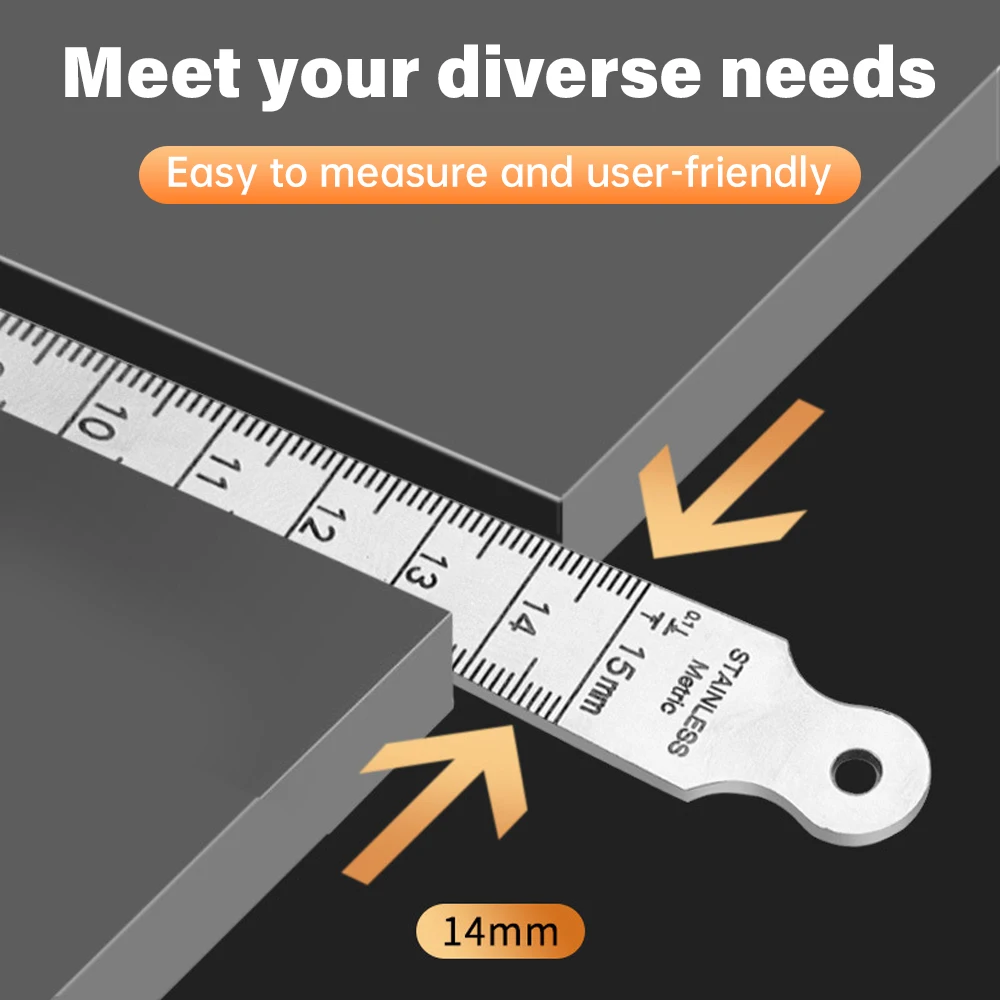0-15mm Wedge Taper Ruler Stainless Steel Welding Taper Feeler Gauge Depth Ruler Hole Inspection Measurement Tool Wedge Woodwork feeler gauge