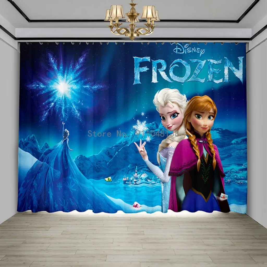 핑크 겨울왕국 안나 엘사 공주 암막 커튼, 침실 거실 홈 데코, 어린이 십대 소녀 생일 선물