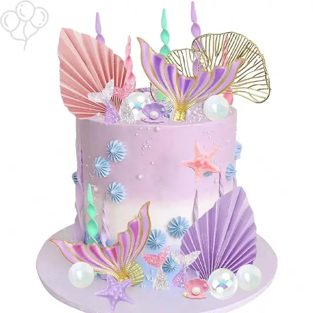 Decorazioni Torta Sirena - 12 Pezzi, Topper Per Compleanni E Feste - Foto 7