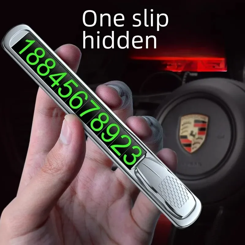 

Temporary Car License Plate Swing Car Phone Card Moving Digital High-end Interior Styling Stop Plate