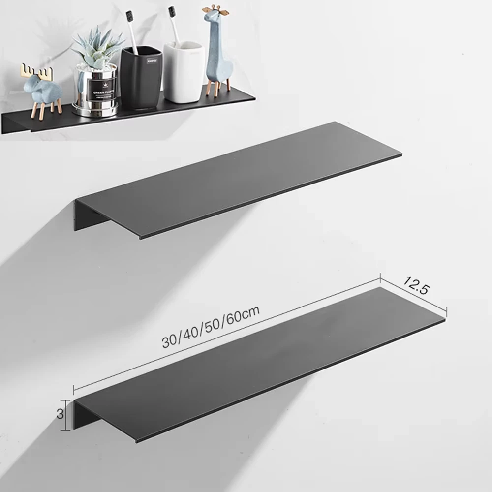 Aluminum Wall-Mounted Floating Bathroom Shelf 1