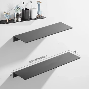 Aluminum Wall-Mounted Floating Bathroom Shelf 1