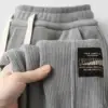 Spring Autumn Men's Casual Thin Corduroy Pants Wear-resistant Dir-resistant Sports Sweatpants Loose Fit Elastic Waist