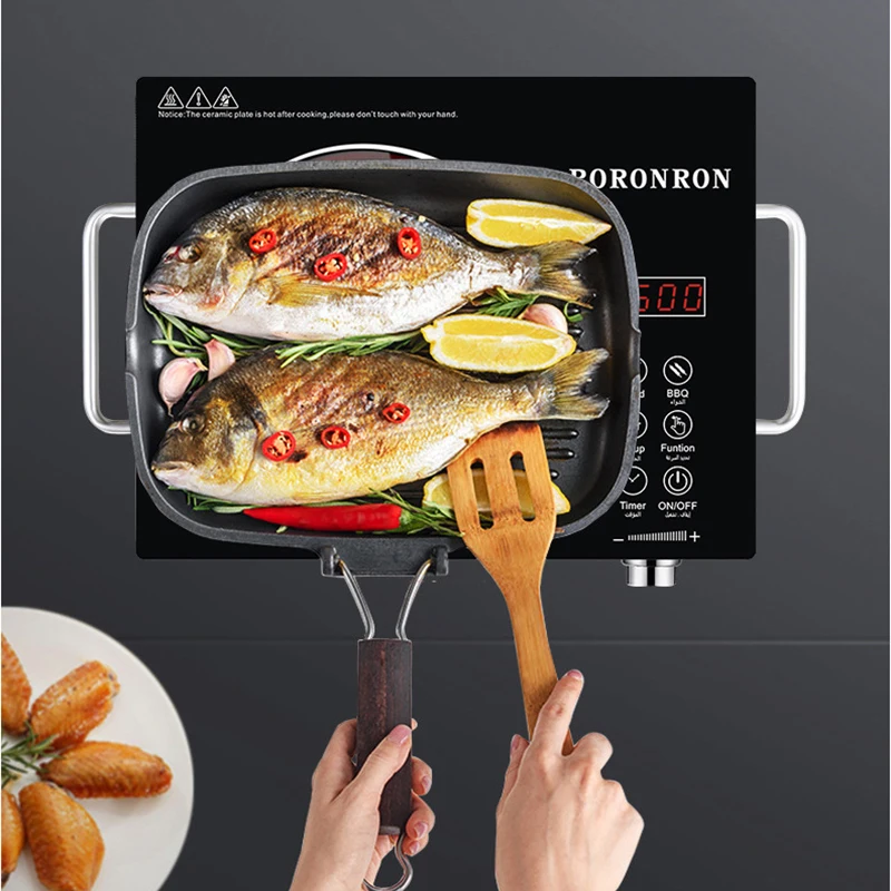 ElectricInductionCookerBlackMicrocrystallinePanelInductionCookerElectricHeaterHouseholdHotPot3500WHighPower-AliExpress
