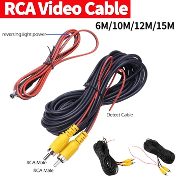 Cavo video RCA 6M/10M/12M/15M Telecamera posteriore universale per auto Estensione RCA per installazione monitor telecamera di backup per auto camion RV