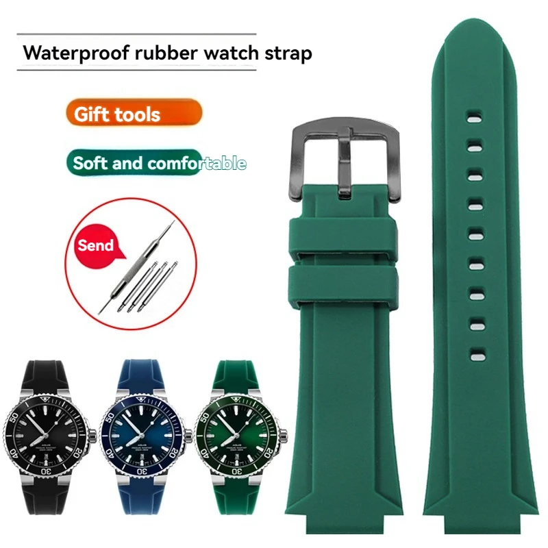 Enhanced Diving Sport Silicone Watch Strap - Modified Convex Rubber Watchband, Men's Waterproof Strap