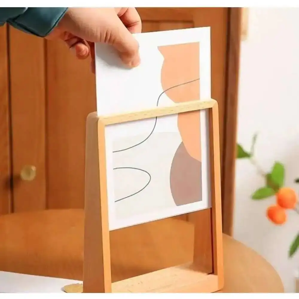 A6 10x15cm Holz Acryl Schild Halter Display Stand Tisch Menü Papier Flyer Dokument Halter Hochzeit Geschenk baby Bild Foto Rahmen – Detail 3