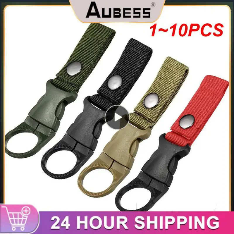 

1~10PCS clasp molle attach Buckle Holder tool webbing backpack Hanger Hook Carabiner Water Bottle clip hang camp hike outdoor