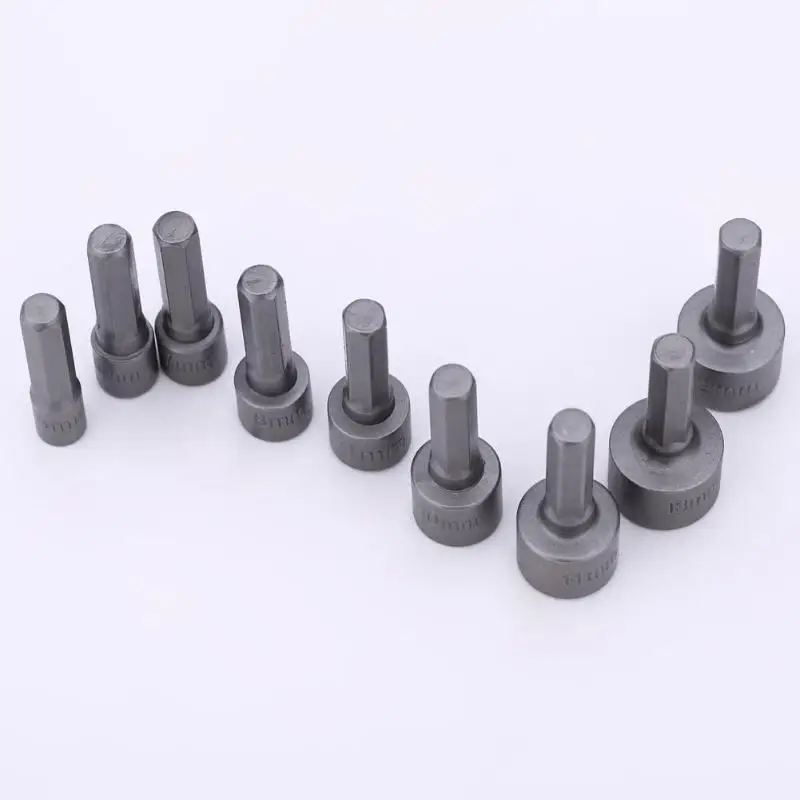 Socket Inner Hexagonal Wrench Hexagonal Handle Screwdriver Socket Bit Extension Rod Pneumatic Hand Tool Set 9/14pcs