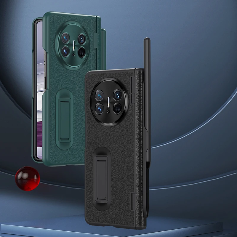 

Чехол для HUAWEI Mate X5 Mate X3 с центральным валом, портативный многофункциональный футляр для ручек, из искусственной кожи, жесткий чехол для телефона