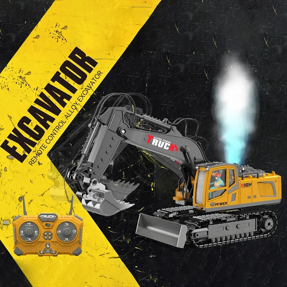ABS Metal Remote Control Construction Excavator Toy for Kids