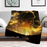 1 Pc Lebanon Hassan Nasrallah Throw Blanket Oversized Bed Blankets for Decorative Sofa Downy Soft Plaid With Print Throwing Knee 2