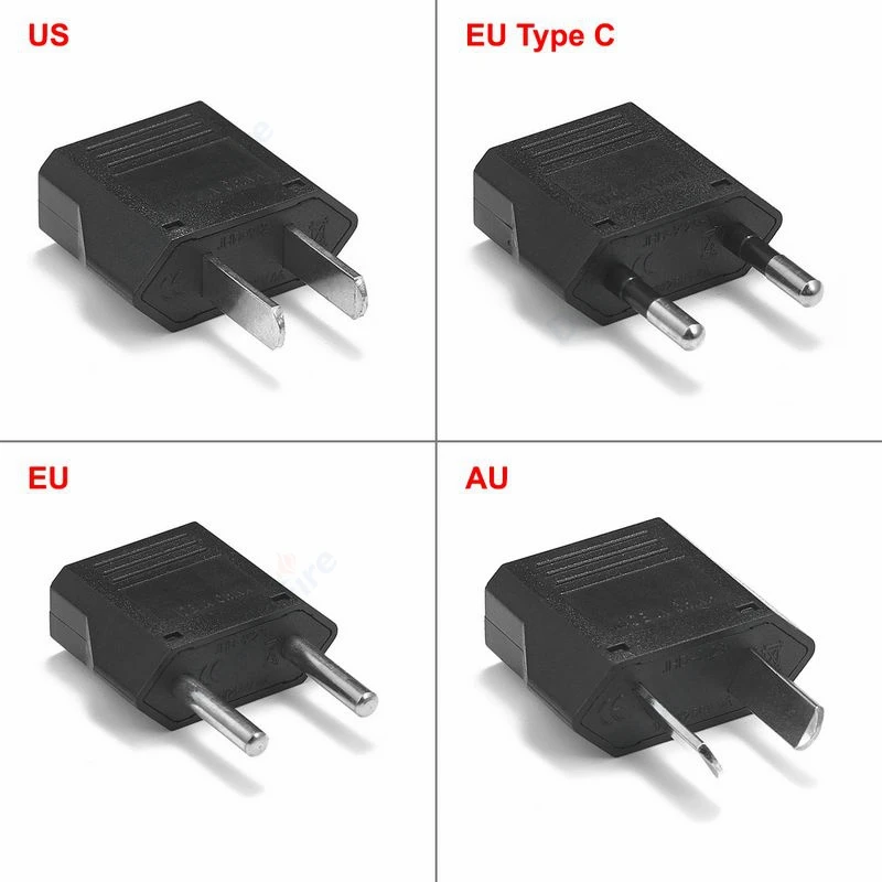 1/3/5/10/20pcs Eu Plug Adapter Au American Us To Eu Euro Travel Adapter