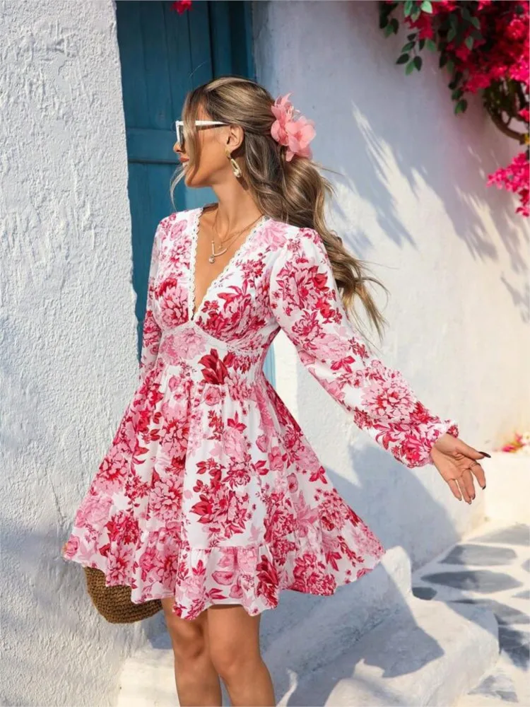 sachin and babi light blue dress AiiRZ Linen Feel Spaghetti Strap Mini Dress Summer Beach Resort Wear  Sleeveless A-Line Back Tie Detail Vacation Holiday Party Dress｜MISSGUIDED main image 1
