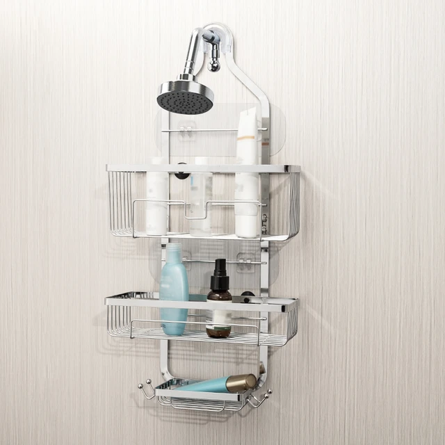 Hanging Shower Caddy,Over Head Shower Caddy Rustproof, No Drilling Shower  Storage Rack Organizer for Towels, Sponge , Shampoo, Black