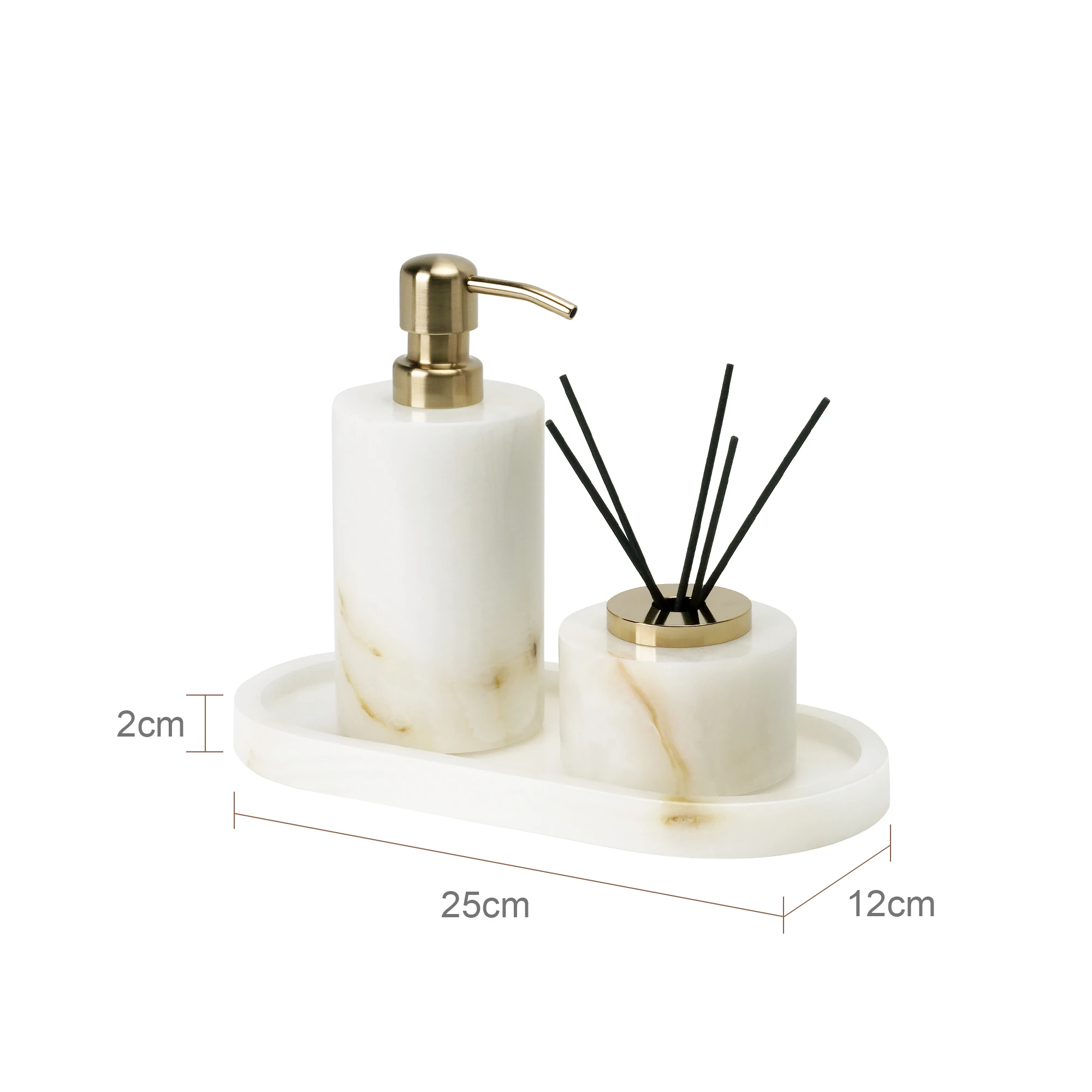 Complete marble bathroom accessory set