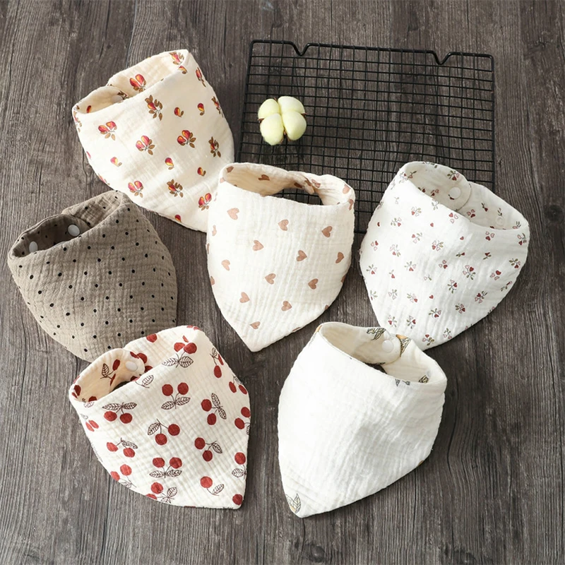 Baby Bibs Bandana Muslin Drooling Bib for Infant 0-1Year Baby Teething Soothe Towel High Absorbent Stylish Floral Bib Dropship 2