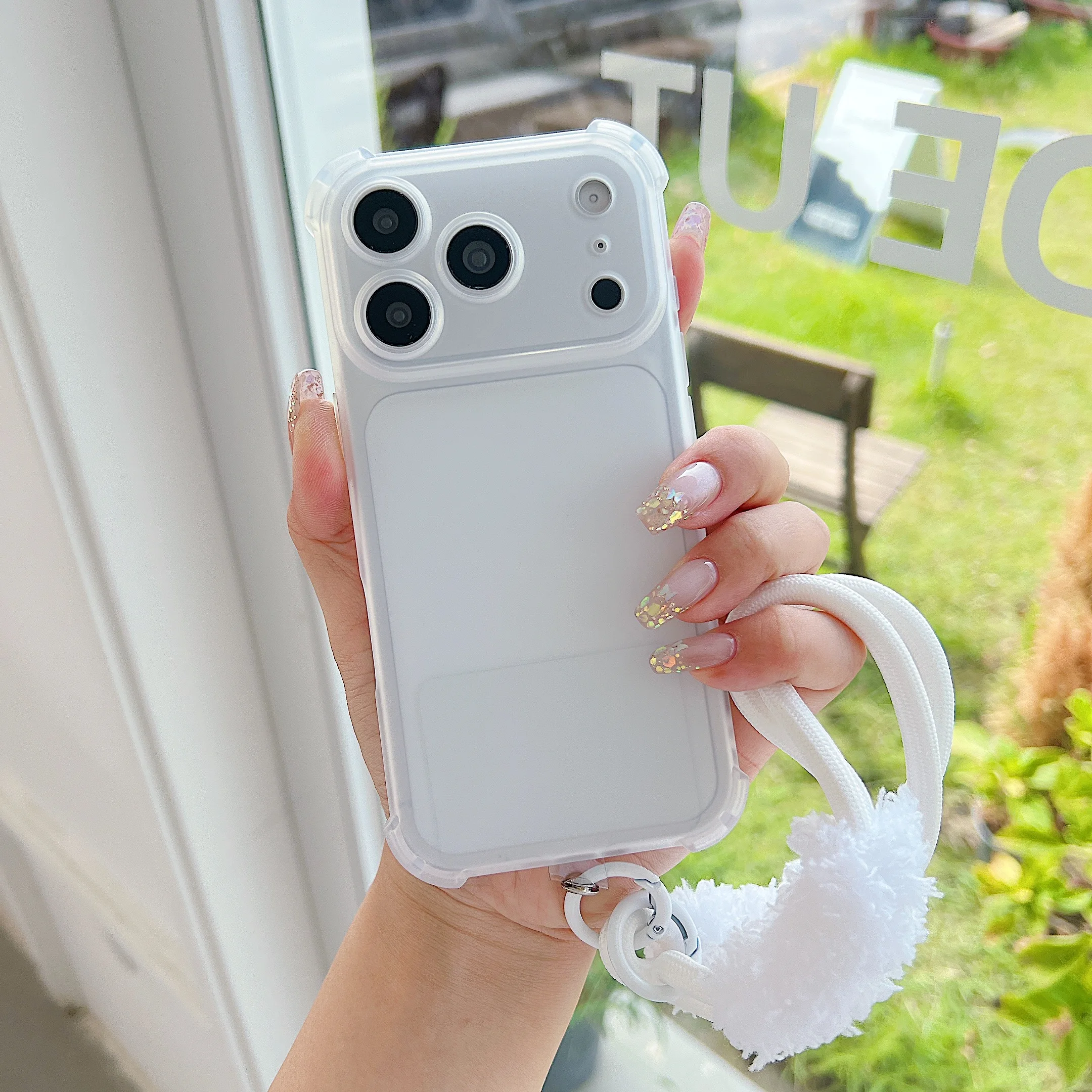 Shockproof Transparent Armor Case with Wrist Strap and AirBag Protection
