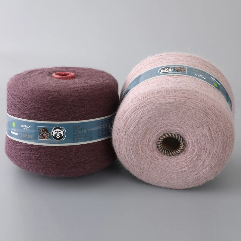 1Kg per Roll Mink Yarn 1000g+400g Winter Soft Long Hair Angola Rabbits Yarns Fluffy With Thread Hand Knitting Women Scarf 6