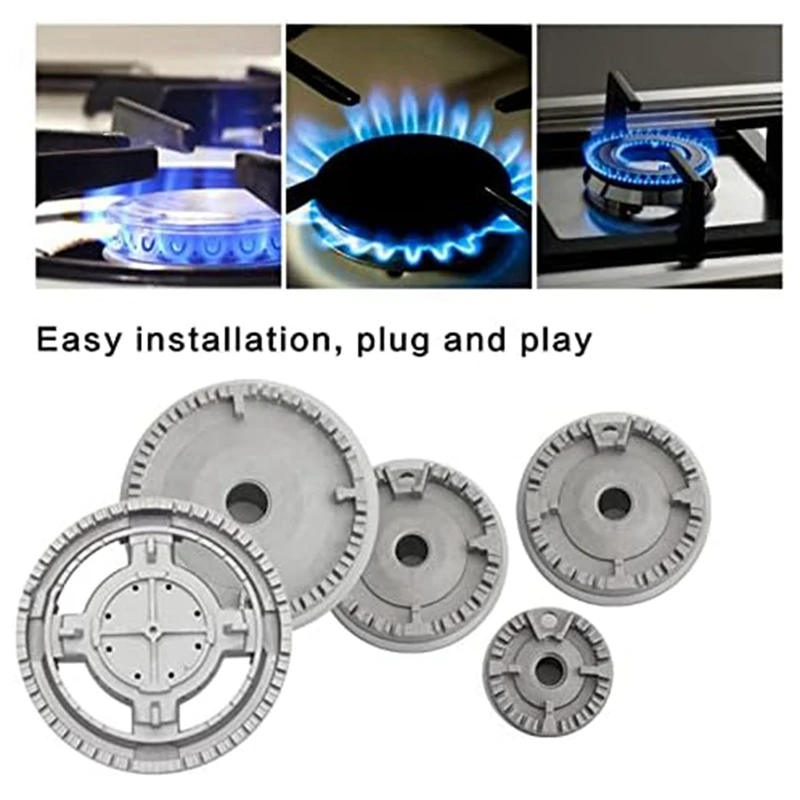 Upgrade Cooker Hat Set Oven Gas Hob Burner Crown Flame Cap Cover As Shown Metal For Kitchen Fit For SABAF Stove Handles Lid Kit