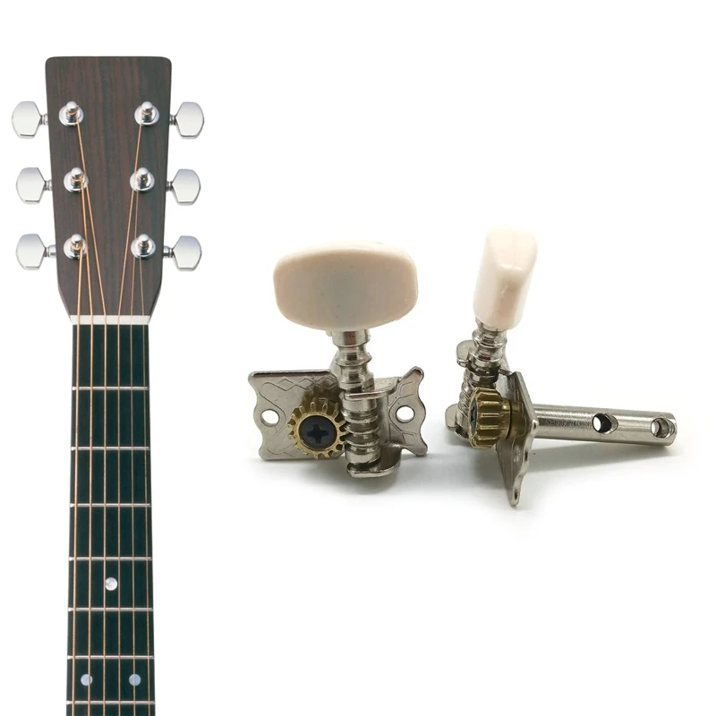 

77HC 6 шт./компл. 3R 3L колышек для ключей, тюнер с двойным отверстием для головки акустической фолк-классической гитары с но