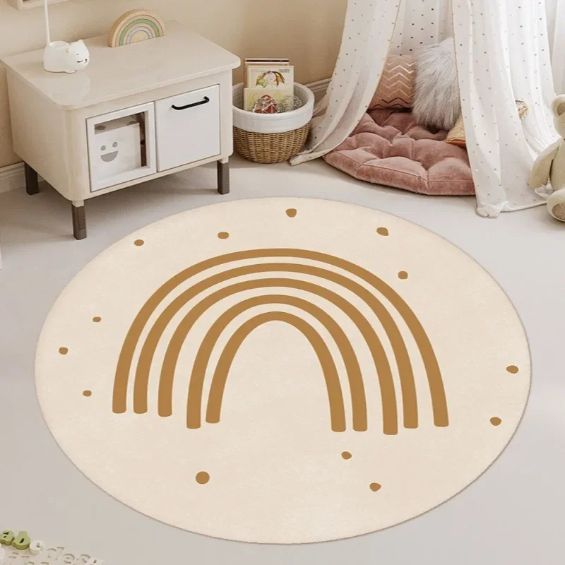 Round Fluffy Carpet for Living Room Soft Floor Mat White Hairy Nursery Play Mat Children Plush Minimalist Style Bedroom Rugs plush rug decorative carpet plush carpet plush play mat