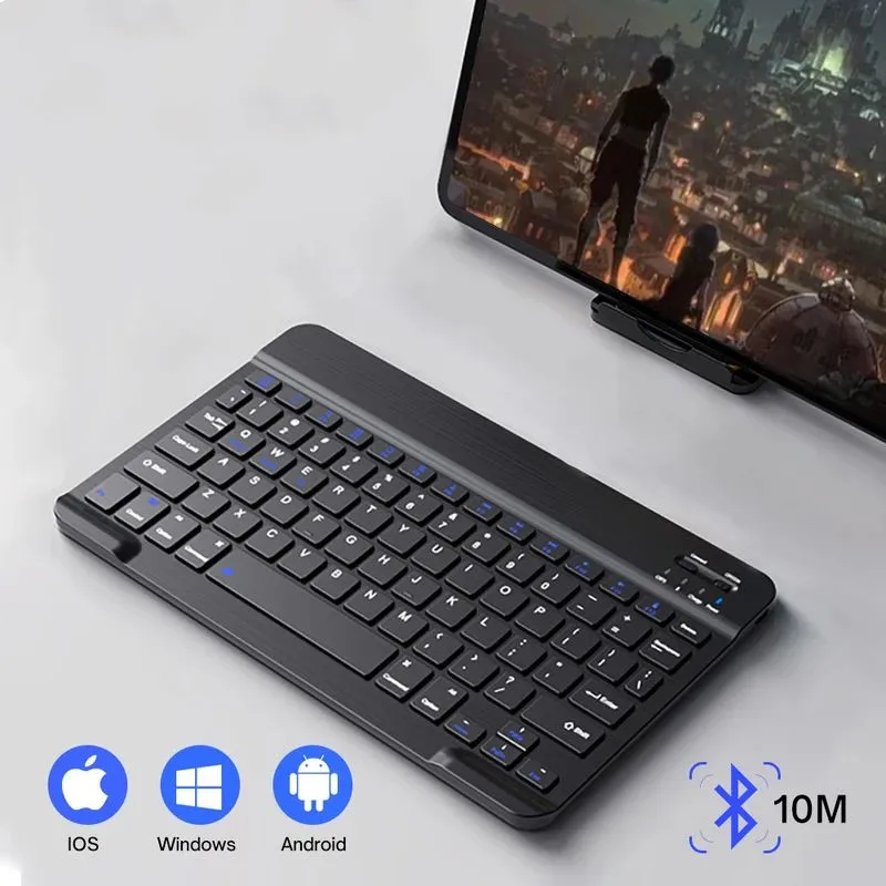 Wireless Keyboard For Laptop Tablet Ipad Bluetooth-Compatible Keyboard 78 Keys Rechargeable For Android iOS Windows