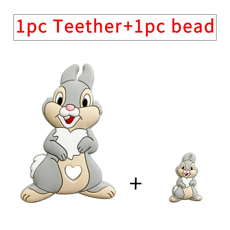 Teething Toys Teething Beads 2pc/set Silicone Cartoon Disney teething beads Food Grade Baby Pacifier Rodent Chews Tiny Rod Baby Goods Cartoon Teether