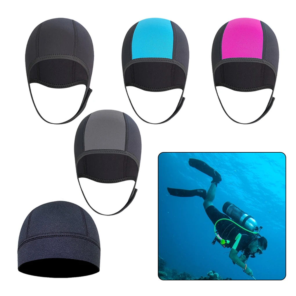 2.5mm Thicken Unisex Swimming Cap Neoprene Swim Thermal Hood Cap Surfing Underwater Ear Hat Training Practice Swimwear Equipment