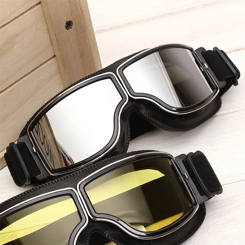 

Steampunk Retro Motorcycle Glasses Anti-glare Fashion Aviator Glasses Outdoor Windproof Dirt Bike Off-road Motocross Goggles