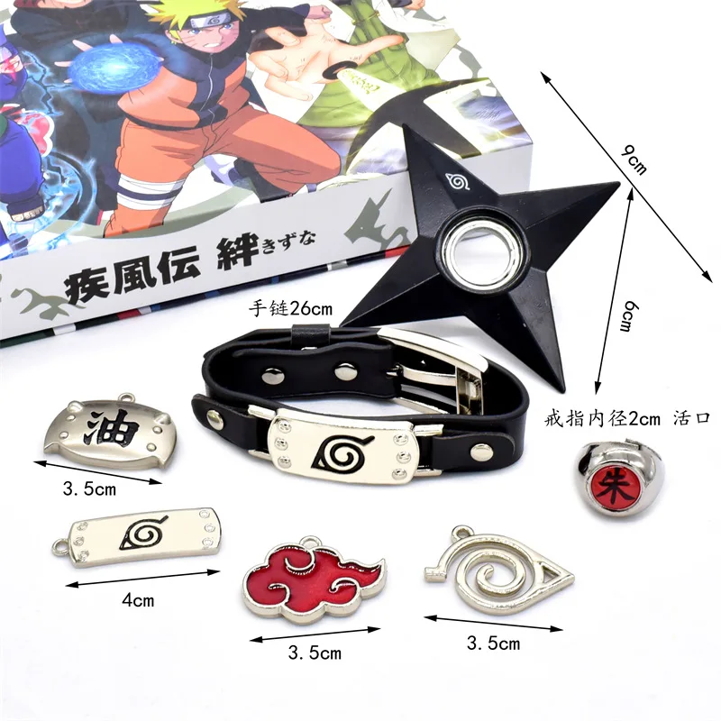 Фото Японская аниме модель оружия Kuani Asuma Shuriken самурайский Катана ниндзя меч брелок из настоящей стали кольцо браслет подарок игрушка для ребенка №4